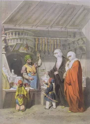 Vendedor de Puesto Vendiendo Delicias Especiadas en el Bazar